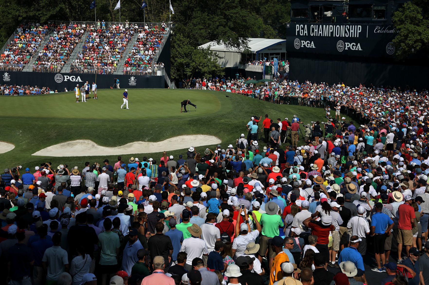 100th PGA Championship at Bellerive Country Club, rain delayed finish of round two